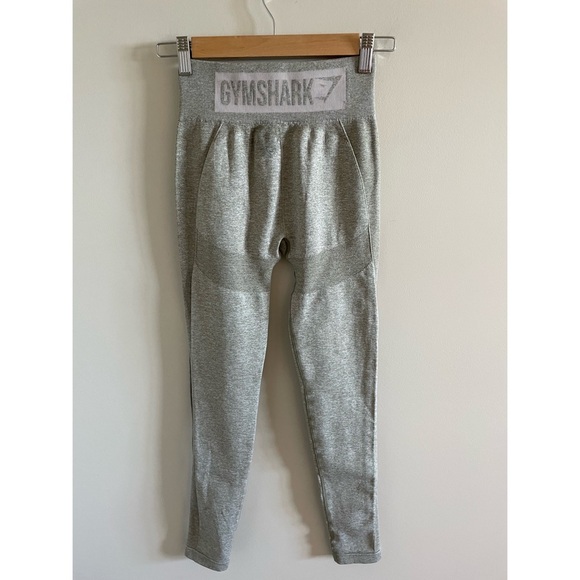 Gymshark Flex High Waisted Leggings - Washed Khaki Marl/Blush Nude Size XS - Picture 5 of 8